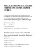 RELIAS ED RN A PRACTICE STUDY GUIDE 2026 QUESTIONS WITH COMPLETE SOLUTIONS GRADED A&plus;