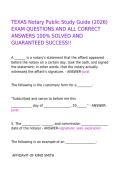 TEXAS Notary Public Study Guide &lpar;2026&rpar; EXAM QUESTIONS AND ALL CORRECT ANSWERS 100&percnt; SOLVED AND GUARANTEED SUCCESS&excl;&excl;