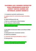 CALIFORNIA LAW & BUSINESS CONTRACTOR EXAM&vert; COMPREHENSIVE EXAM WITH CORRECT VERIFIED ANSWERS AND RATIONALES&period; ALREADY GRADED A&plus;