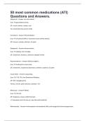 50 most common medications &lpar;ATI&rpar; Questions and Answers&period;