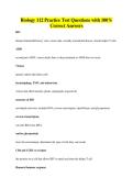 Biology 112 Practice Test Questions with 100&percnt; Correct Answers