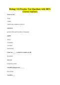 Biology 112 Practice Test Questions with 100&percnt; Correct Answers
