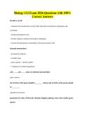 Biology 112 Exam 2026-Questions with 100&percnt; Correct Answers