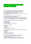 SWT301 EXAM QUESTIONS WITH CORRECT ANSWERS