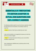 ESSENTIALS OF FIREFIGHTING 7TH EDITION &lpar;CHAPTER 10&rpar; ACTUAL 2026 QUESTIONS AND 100&percnt; CORRECT ANSWERS