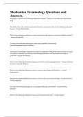 Medication Terminology Questions and Answers&period;