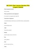 BSC 2011L Plant Anatomy-Questions With Complete Solutions