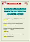 BUNDLED EXAMS&colon;&colon;&colon; BARBERING STATE BOARD ACTUAL 2026 Q&A 100&percnt; PASS &vert; MILADY STANDARD BARBERING