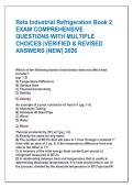 Reta Industrial Refrigeration Book 2  EXAM COMPREHENSIVE  QUESTIONS WITH MULTIPLE  CHOICES &vert;VERIFIED & REVISED  ANSWERS &lpar;NEW&rpar; 2026