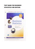 Test bank for Business Statistics 3rd Edition by Robert Donnelly Jr wiyh test questions and answers graded A&plus;