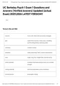 UC Berkeley Psych 1 Exam 1 Questions and Answers &lpar;Verified Answers&rpar; Updated &lpar;Actual Exam&rpar; 20252026 LATEST VERSION&excl;&excl;