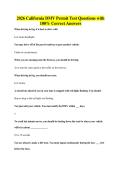 2026 California DMV Permit Test Questions with 100&percnt; Correct Answers