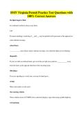 DMV Virginia Permit Practice Test Questions with 100&percnt; Correct Answers