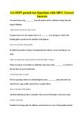 GA DMV permit test Questions with 100&percnt; Correct Answers