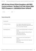 UPS Driving School EXAM Questions with 100&percnt; Correct Answers &vert; Verified &vert;&vert; ACTUAL EXAM 2026 TEST&excl;&excl; Graded A&plus; &vert; 2025&vert;2026 EXAM UPDATE