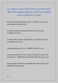 NC Adjuster License Final Actual Exam Newest 2026 2027 With Complete Questions And Correct Detailed  Answers&vert; Brand New Version&excl;