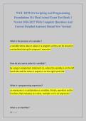 WGU D278 OA Scripting And Programming  Foundations OA Final Actual Exam Test Bank 1  Newest 2026-2027 With Complete Questions And  Correct Detailed Answers&vert; Brand New Version&excl; 