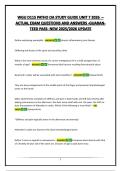 WGU D115 PATHO OA STUDY GUIDE UNIT 7 2026  &ndash; ACTUAL EXAM QUESTIONS AND ANSWERS -GUARANTEED PASS- NEW 2025&sol;2026 UPDATE