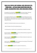 WGU D115 PATHO UNIT 6&lpar;RENAL AND UROLOGIC SYSTEMS&rpar; 2026  &ndash; ACTUAL EXAM QUESTIONS AND ANSWERS -GUARANTEED PASS- NEW 2025&sol;2026 UP-DATE