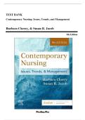 Test Bank For Contemporary Nursing Issues&comma; Trends&comma; & Management 9th Edition by Barbara Cherry&comma; Susan Jacob 9780323776875 Chapter 1-28 Complete Guide&period;