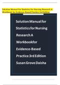 complete Solution Manual for Statistics for Nursing Research&colon; A Workbook for Evidence-Based Practice&comma; 3rd Edition&comma;