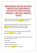 BMW ASSOCIATE LEVEL ASE TEST EXAM &vert;   NEWEST ACTUAL EXAM COMPLETE   QUESTIONS AND VERIFIED ANSWERS  GRADED A&plus; &vert; 100&percnt; PASS &vert; 20262027  UPDATE&excl; 