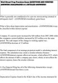 Wall Street Prep Premium Exam QUESTIONS AND VERIFIED ANSWERS 2025&lpar;GRADED A&plus;&rpar; DETAILED ANSWERS&excl;&excl;