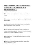RMLO CHAMPIONS SCHOOL OF REAL ESTATE EXAM SCRIPT 2026 QUESTIONS WITH ANSWERS GRADED A&plus;