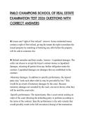 RMLO CHAMPIONS SCHOOL OF REAL ESTATE EXAMINATION TEST 2026 QUESTIONS WITH CORRECT ANSWERS