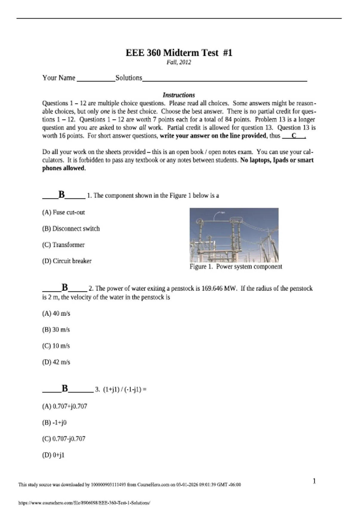 EEE 360 Midterm Test 1| Questions and answers | Updated | RATED A+ ...