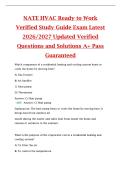 NATE HVAC Ready-to-Work Study Guide Exam 2026&sol;2027 &ndash; Updated Practice Questions and Foundational Review
