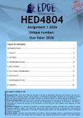 HED4804 Assignment 1 &lpar;ANSWERS&rpar; 2026 - DISTINCTION GUARANTEED