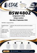 BSW4802 Assignment 3 &lpar;ANSWERS&rpar; 2026 - DISTINCTION GUARANTEED