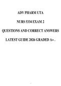 DV PHARM UTA NURS 5334 EXAM 2 QUESTIONS AND CORRECT ANSWERS LATEST GUIDE 2026 GRADED A&plus; &period;
