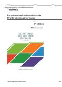 Test Bank for Recruitment and Selection in Canada 8th Edition By Willi Wiesner&comma; Victor Catano&vert;&vert; All Chapters 1-10&vert; LATEST UPDATE