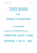 Federal Tax Research &lpar;11th Edition&rpar; &ndash; Roby B&period; Sawyers & Steven Gill &ndash; Complete Test Bank & Study Guide Chapters 1&ndash;19 &lpar;2026&rpar;