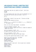 AIR ASSAULT PHASE 1 WRITTEN TEST QUESTIONS AND CORRECT ANSWERS