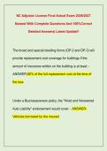 NC Adjuster License Final Actual Exam 2026&sol;2027  Newest With Complete Questions And 100&percnt;Correct  Detailed Answers&vert; Latest Update&excl;&excl;