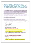 ARKANSAS CERTIFIED NURSING ASSISTANT &lpar;CNA&rpar;  COMPETENCY EXAM - LATEST PRACTICE QUESTIONS AND  100&percnt; VERIFIED CORRECT ANSWERS &vert; COMPLETE EXAM PREP  TESTBANK &vert; GUARANTEED PASS &vert; INSTANT DOWNLOAD PDF