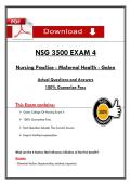 NSG 3500 EXAM 4  Nursing Pracṫice - Maṫernal Healṫh - Galen  Acṫual Quesṫions and Answers   100&percnt; Guaranṫee Pass   