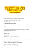 NUR2502 MDC3 Exam 1 Study Guide Questions With Verified Correct Answers 100&percnt; Guaranteed Pass