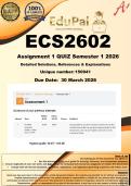 ECS2602 Assignment 1 QUIZ &lpar;COMPLETE ANSWERS&rpar; Semester 1 2026 - DUE 30 March 2026