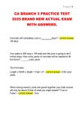 CA BRANCH 3 PRACTICE TEST 2025 BRAND NEW ACTUAL EXAM WITH ANSWERS&period;