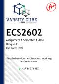 ECS2602 Assignment 1 QUIZ &lpar;DETAILED ANSWERS&rpar; Semester 1 2026 - DISTINCTION GUARANTEED