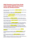 AQA AS Level Chemistry Paper 1 Exam 2026 &vert; Questions & Answers &lpar;Graded A&plus;&rpar;