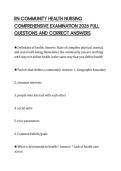 RN COMMUNITY HEALTH NURSING COMPREHENSIVE EXAMINATION 2026 FULL QUESTIONS AND CORRECT ANSWERS