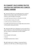RN COMMUNITY HEALTH NURSING PRACTICE SOLUTION 2026 QUESTIONS WITH COMPLETE CORRECT ANSWERS