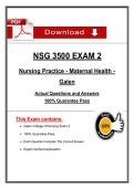 NSG 3500 EXAM 2  Nursing Practice - Maternal Health -  Galen  Actual Questions anḍ Answers   100&percnt; Guarantee Pass   