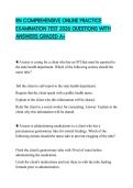 RN COMPREHENSIVE ONLINE PRACTICE EXAMINATION TEST 2026 QUESTIONS WITH ANSWERS GRADED A&plus;