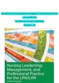 TEST BANK For Nursing Leadership&comma; Management&comma; and Professional Practice for the LPN&sol;LVN&comma; 7th Edition by Tamara R&period; Dahlkemper&comma; Verified Chapters 1 - 20&comma; Complete Newest Version